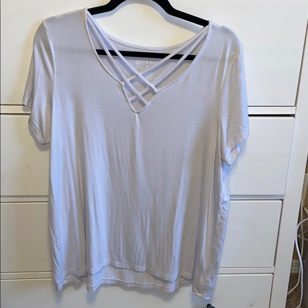 SOLD American Eagle Strappy V Neck Tee- XL